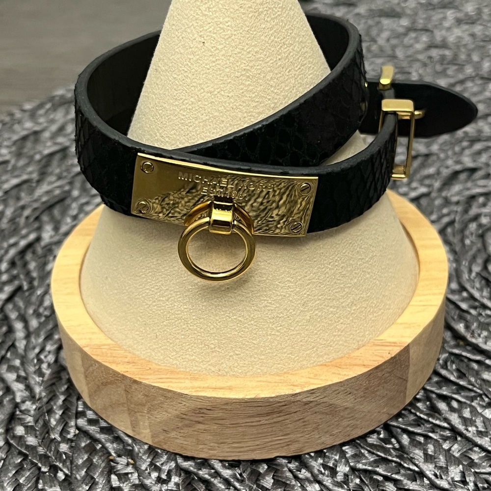 Michael Kors Black and Gold Women's Belt